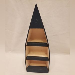 Small Wooden Half Boat Display Shelf Freestanding Wall Hanging